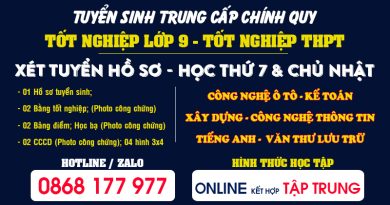 Thông tin Xét tuyển Trung cấp Chính quy tại Bình Dương